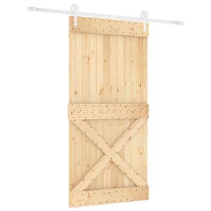 vidaXL Porta Deslizante 100 x 210 cm Natural e Branco