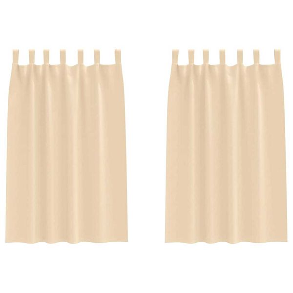 vidaXL Cortinas Blackout com Argolas 2 pcs Creme 175 x 140 cm