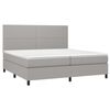 vidaXL Cama box spring c/ colch&atilde;o e LED 200x200 cm tecido cinza-claro