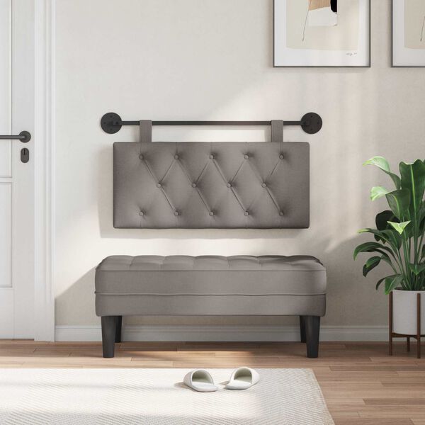 vidaXL Cabeceira Suspensa Cinzento-acastanhado 100 x 55 x 7 cm tecido