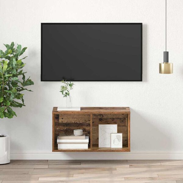 vidaXL Conjunto de móvel de TV Madeira Antiga 37 x 37 x 72 cm