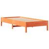 vidaXL Cama com estante sem colch&atilde;o 90x190cm pinho maci&ccedil;o castanho-mel