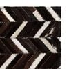 vidaXL Tapete couro genu&iacute;no retalhos 80x150 cm chevron preto/branco