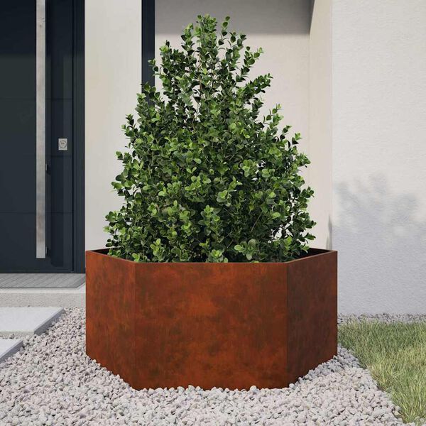 vidaXL Vaso/floreira 90x90x45 cm a&ccedil;o corten cor enferrujado