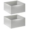 vidaXL Vaso de Jardim 2 unid. Prateado 60 x 60 x 40 cm A&ccedil;o Galvanizado