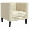 vidaXL Sof&aacute; chesterfield couro artificial creme
