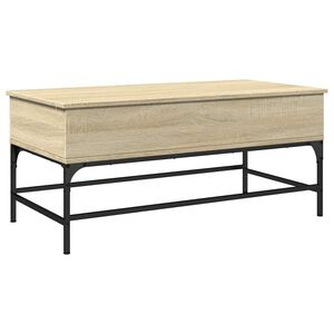vidaXL Mesa de centro 100x50x45cm deriv. madeira/metal carvalho sonoma