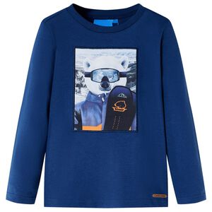 T-shirt de manga comprida para crian&ccedil;a azul-ganga 92