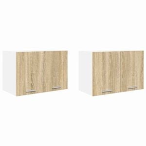 vidaXL Arm&aacute;rio suspenso 2 pcs Carvalho Sonoma e Branco 60 x 31 x 40 cm