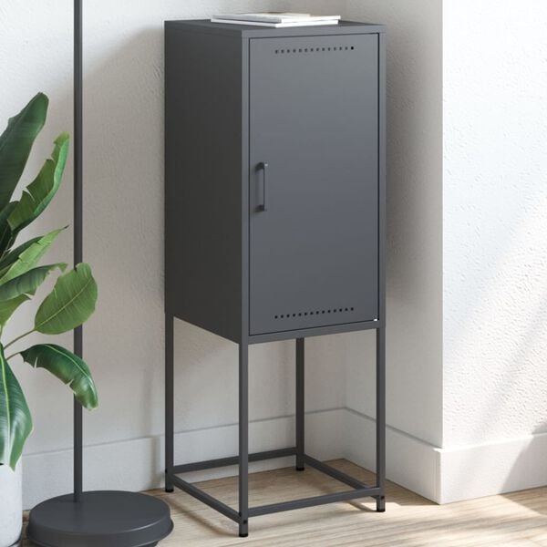 vidaXL Aparador alto 36x39x107 cm aço antracite