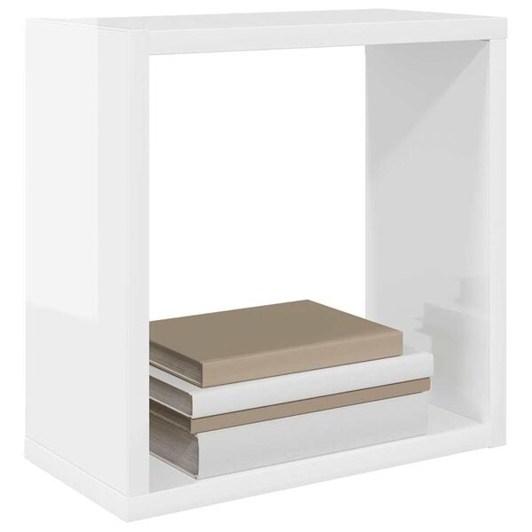 vidaXL Prateleiras parede forma de cubo 6 pcs 30x15x30cm branco brilh.