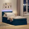 vidaXL Cama otomana com colch&atilde;o & LEDs 80x200cm veludo azul-escuro