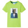vidaXL T-shirt de manga curta para crian&ccedil;a cor lima 116
