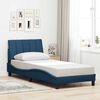 vidaXL Estrutura de cama sem colch&atilde;o Hanko 90x200 cm tecido azul