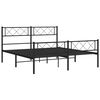 vidaXL Estrutura de cama com cabeceira e p&eacute;s 140x190 cm metal preto