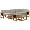 vidaXL Conjunto de Sof&aacute;s para Exterior 9 pcs Natural e Cinzento-Claro