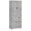 vidaXL Arm&aacute;rio alto 69,5x34x180 cm derivados de madeira cinza cimento