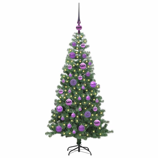 vidaXL &Aacute;rvore de Natal com 150 LEDs com suporte Verde 120 cm PVC