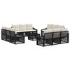 vidaXL Conjunto de Sof&aacute; de Jardim 13 unid. Preto vime PE
