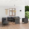 vidaXL 8 pcs conjunto lounge de jardim c/ almofad&otilde;es vime PE cinzento