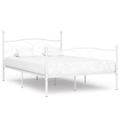 vidaXL Estrutura de cama com estrado de ripas 120x200 cm metal branco