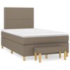 vidaXL Cama boxspring c/ colch&atilde;o 120x190cm tecido castanho-acinzentado