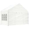 vidaXL Gazebo com telhado 6,69x4,08x3,22 m polietileno branco