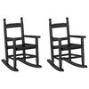 vidaXL Cadeiras de baloi&ccedil;o infantis 2 pcs &aacute;lamo maci&ccedil;o preto