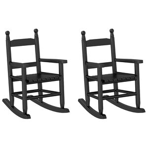 vidaXL Cadeiras de baloi&ccedil;o infantis 2 pcs &aacute;lamo maci&ccedil;o preto