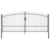 vidaXL Port&atilde;o Duplo com bloqueio Woerden Cinzeto 400 x 224,5 cm A&ccedil;o