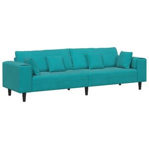 vidaXL Sof&aacute; Turquesa 250 x 77 x 76 cm Veludo