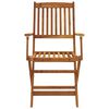 vidaXL 7 pcs conjunto jantar dobr&aacute;vel p/ jardim madeira ac&aacute;cia maci&ccedil;a