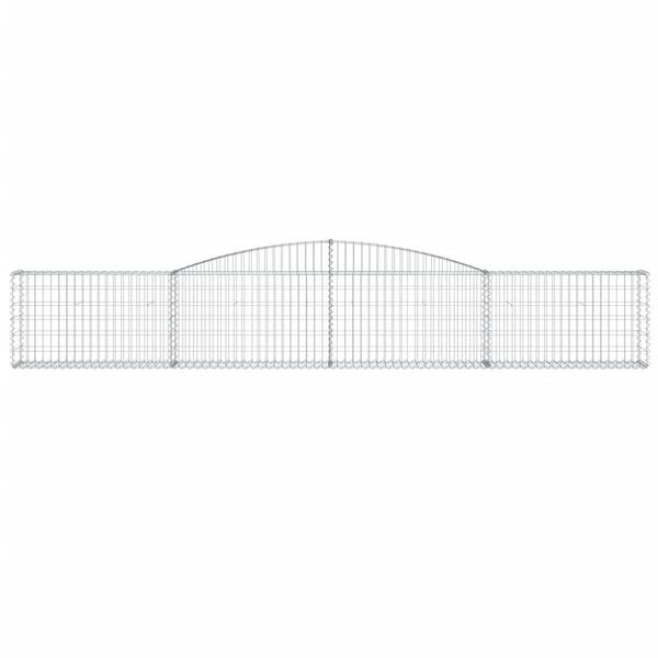 vidaXL Cestos gabião arqueados 8 pcs 400x30x60/80 cm ferro galvanizado