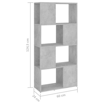 vidaXL Estante/divisória 60x24x124,5 cm cinzento cimento