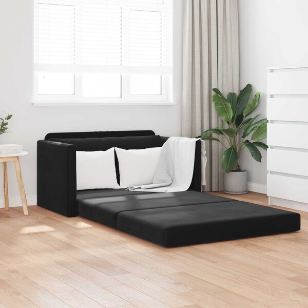 vidaXL Sof&aacute;-Cama 110cm Preto Veludo