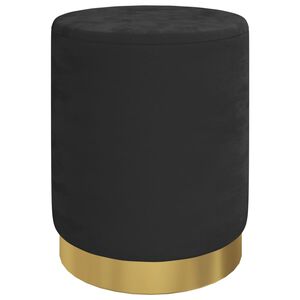vidaXL Banqueta com arruma&ccedil;&atilde;o redonda veludo 31 x 37 cm preto