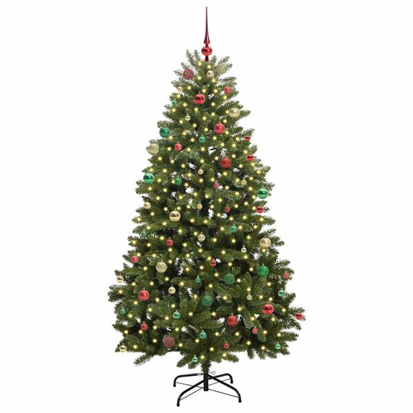 vidaXL &Aacute;rvore de Natal Artificial Verde 210 cm PVC e Metal