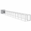 vidaXL Galinheiro com anexo 110x1221x110cm a&ccedil;o galvanizado cinza-claro