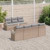 vidaXL Conjunto de Sof&aacute; de Jardim 8 pcs Bege, Cinza 55 x 55 x 37 cm