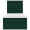 vidaXL Estrutura cama otomana colch&otilde;es 80x200cm veludo verde escuro