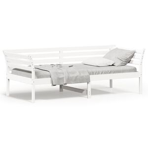 vidaXL Sof&aacute;-cama sem colch&atilde;o 80x200 cm madeira de pinho maci&ccedil;a branco