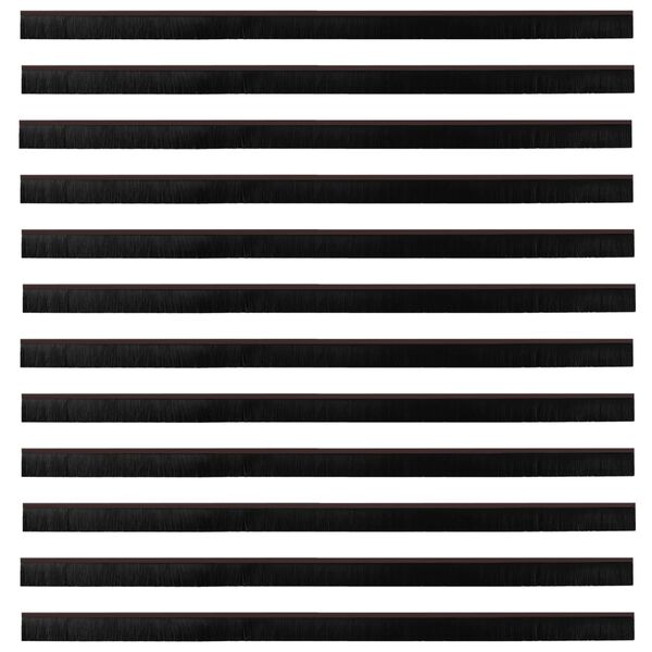 vidaXL Selos de Escovas para Porta Auto-adesivos 12 pcs Castanho