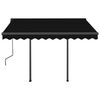 vidaXL Toldo retr&aacute;til manual com postes 3x2,5 m antracite