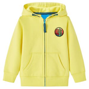 Sweatshirt para crian&ccedil;a com capuz e fecho amarelo-claro 92