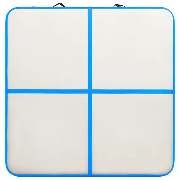 vidaXL Colch&atilde;o de gin&aacute;stica insufl&aacute;vel c/ bomba 200x200x10 cm PVC azul