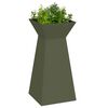 vidaXL Vaso de Pilar 2 pcs Verde-azeitona 35 x 35 x 73 cm