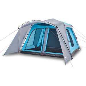 vidaXL Tenda familiar com alpendre 9 pessoas liberta&ccedil;&atilde;o r&aacute;pida azul