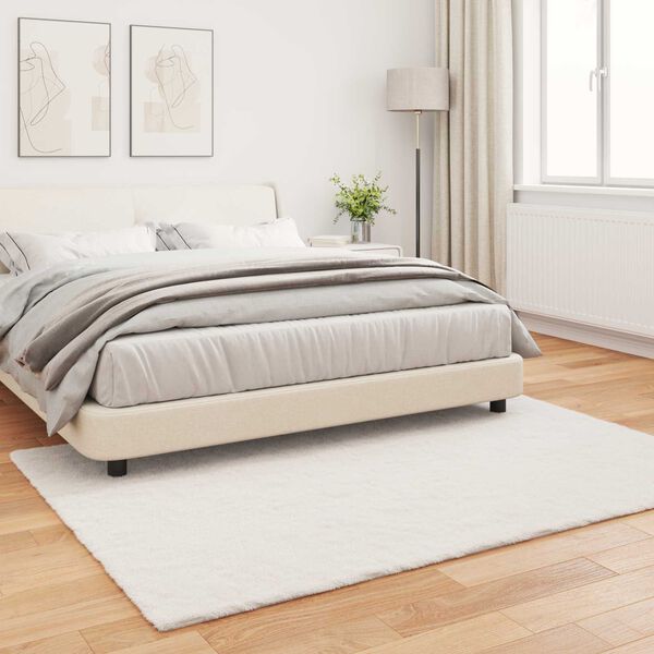 vidaXL Tapete de Pelo Sint&eacute;tico de Coelho Olite Creme 140 x 200 cm