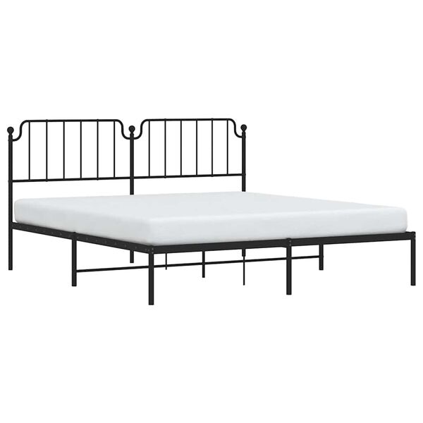 vidaXL Estrutura de cama com cabeceira 183x213 cm metal preto