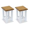 vidaXL Mesas de apoio 2 pcs 27x24x37 cm madeira de carvalho maci&ccedil;a